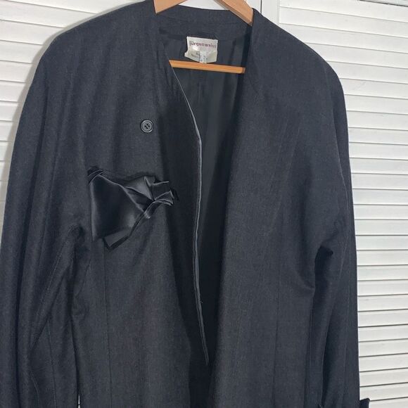 Vintage Jurgen Weiss Gray New Wool Cashmere Button Down Blazer Jacket Size 8 - Picture 2 of 16